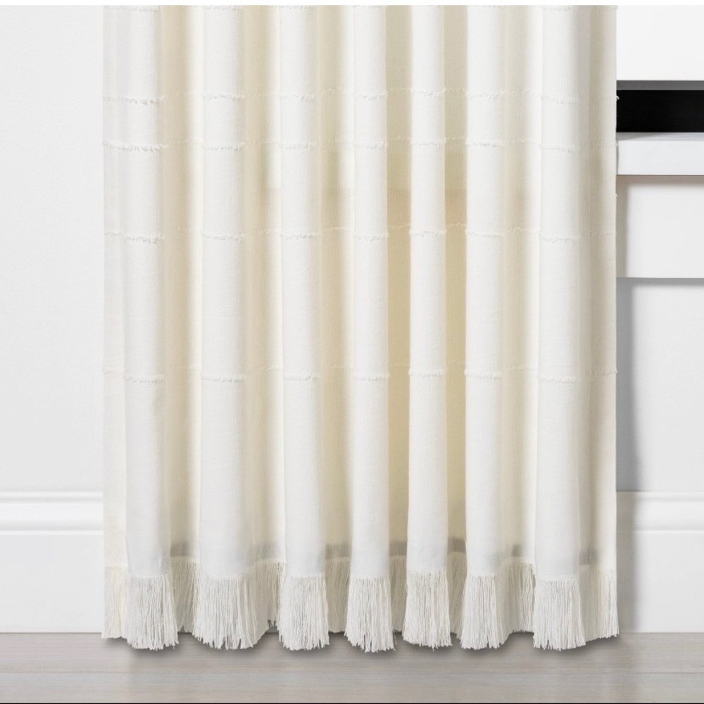 Hearth and Hand Sour Cream Fringe Curtain Panel